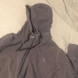 The north face fitted charcoal gray zip up hoodie